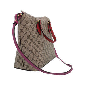 Gucci red monogram Tote GG canvas beige Foldover coated Supreme Linea